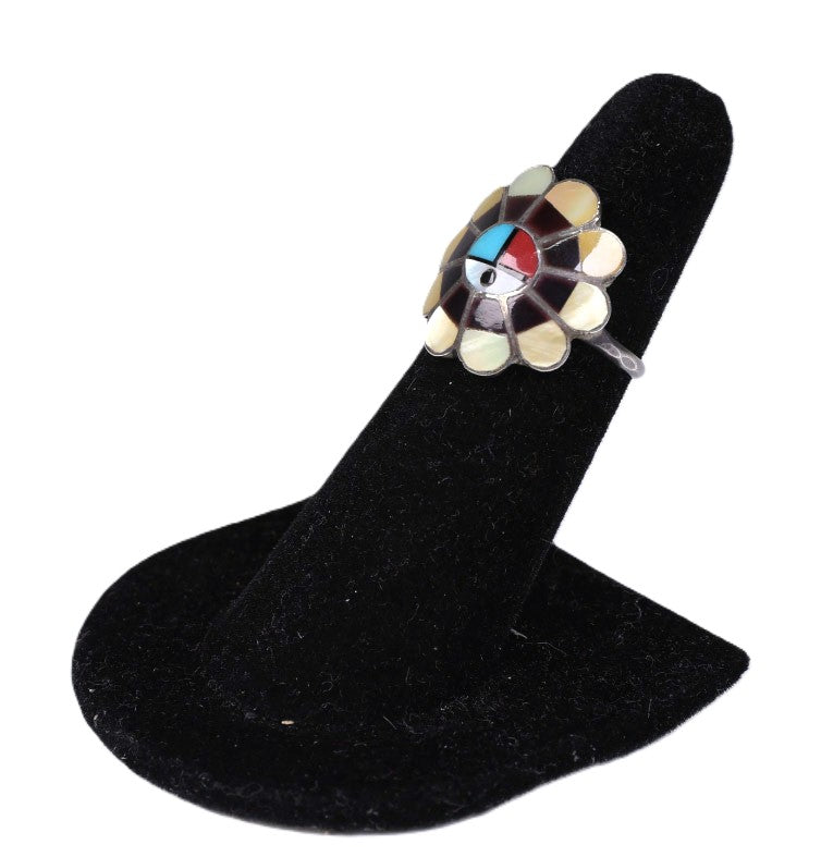 Navajo Inlay Muiltistone Sterling Silver Ring