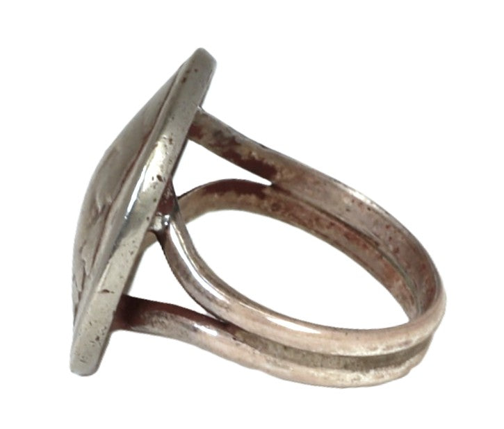 Navajo Silver Nickle Indian Head Ring