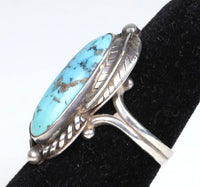 Navajo Sterling Silver Oval Turquoise Ring
