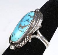 Navajo Sterling Silver Oval Turquoise Ring