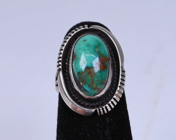 Navajo Sterling Silver Ring with Turquoise Setting