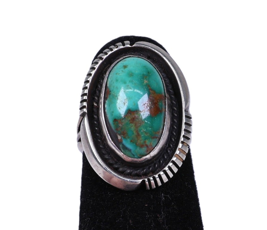 Navajo Sterling Silver Ring with Turquoise Setting