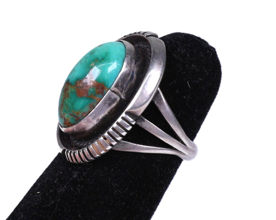 Navajo Sterling Silver Ring with Turquoise Setting
