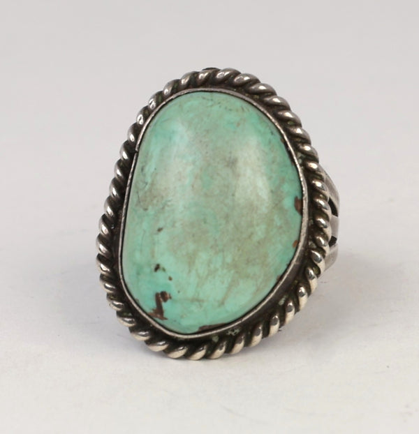 Navajo Sterling Silver Ring with Turquoise Setting