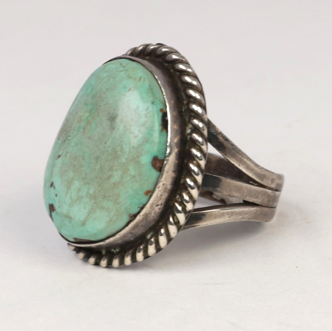 Navajo Sterling Silver Ring with Turquoise Setting