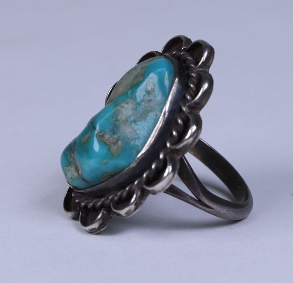 Navajo Sterling Silver Turquoise Setting Ring