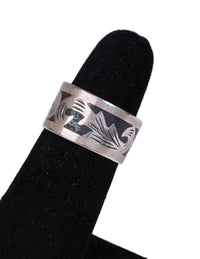 Taxco Mexican Silver Chipped Inlay Ring Size 6.5