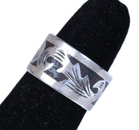 Taxco Mexican Silver Chipped Inlay Ring