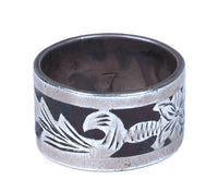 Taxco Mexican Silver Chipped Inlay Ring