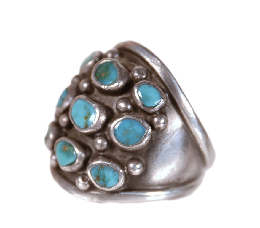 Zuni Pueblo Sterling Silver and Turquoise Ring
