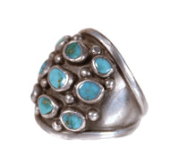 Zuni Pueblo Sterling Silver and Turquoise Ring