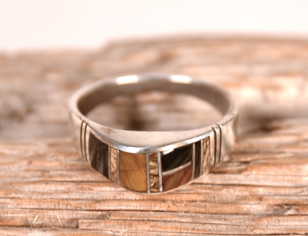 Navajo Inlay Mixed Stone Ring