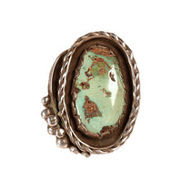 Large Navajo Oval Turquoise Ring By Paul Lawrence