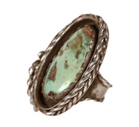 Large Navajo Oval Turquoise Ring By Paul Lawrence