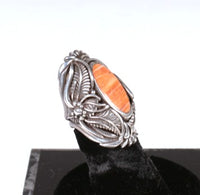 Navajo Sterling Silver with Oval Spondylus Shell Ring