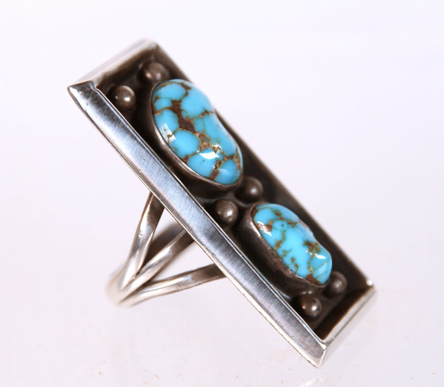 Navajo Sterling Silver and Bisbee Turquoise Ring