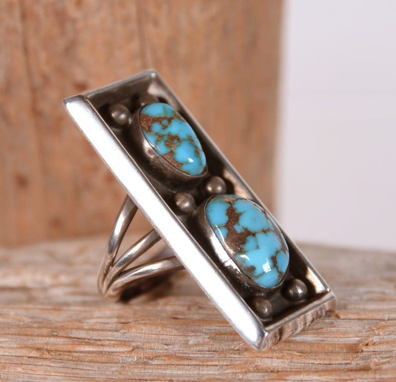 Navajo Sterling Silver and Bisbee Turquoise Ring