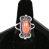 Navajo Sterling Silver and Coral Ring