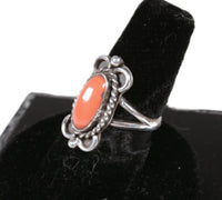Navajo Sterling Silver and Coral Ring