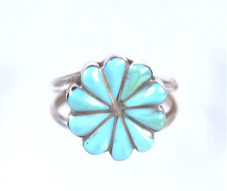 Zuni Pueblo Blue Turquoise Ring