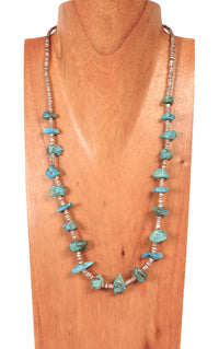 Navajo Tab Turquoise and Heishi Necklace