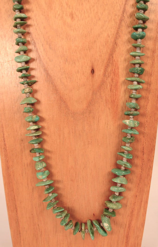 Navajo Tab Turquoise and Heishi Necklace