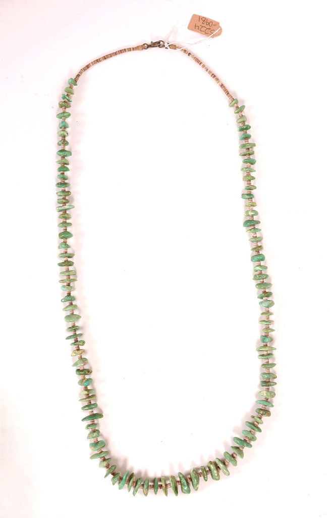 Navajo Tab Turquoise and Heishi Necklace