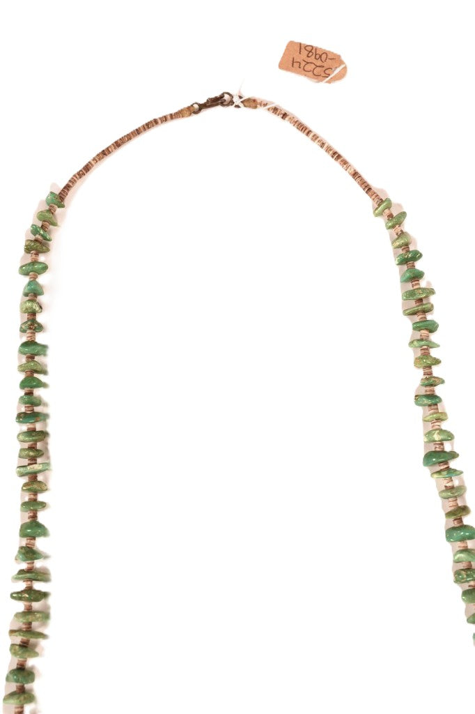 Navajo Tab Turquoise and Heishi Necklace