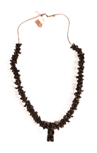 Zuni Pueblo Stacked Jet Bear and Wolf Necklace