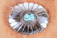 Larger Navajo Sterling Silver & Morenci Turquoise Belt Buckle
