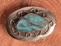 Navajo Sterling Silver Overlay Belt Buckle