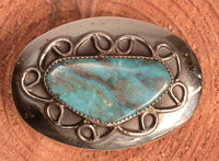 Navajo Sterling Silver Overlay Belt Buckle