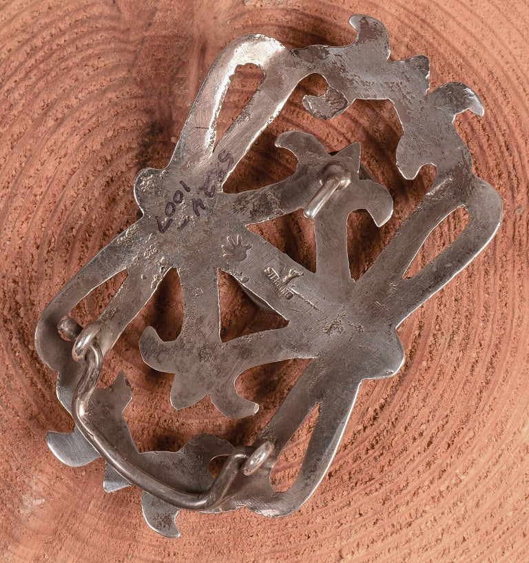 Navajo Sterling Silver Sandcast Belt Buckle