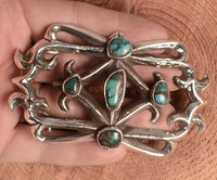 Navajo Sterling Silver Sandcast Belt Buckle