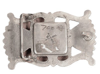 Tom DeWitt Sand Cast Sterling Silver Belt and Turquoise Buckle - Navajo style