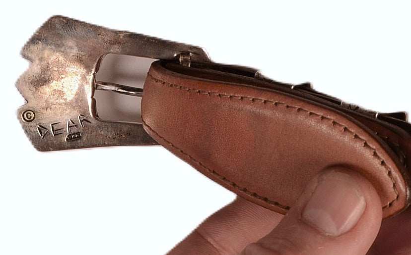 Navajo Sterling Silver Ranger Belt Buckle Set By David Dear
