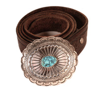 Navajo Sterling Silver & Turquoise Shadowbox Buckle By A. Lewis