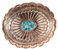 Navajo Sterling Silver & Turquoise Shadowbox Buckle By A. Lewis