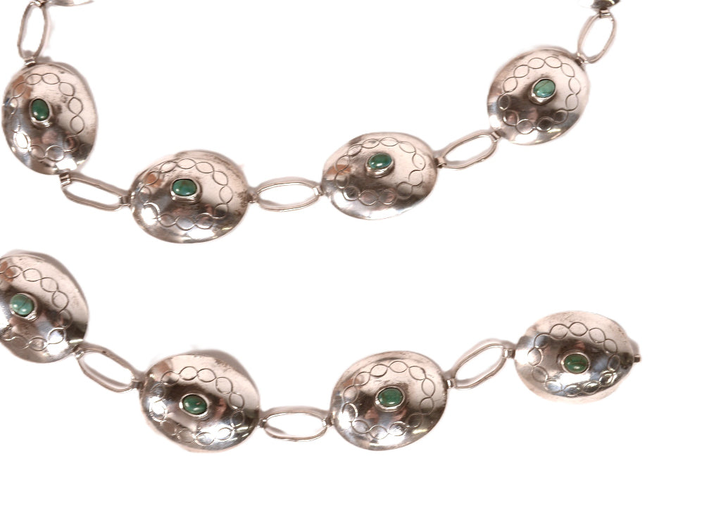 Navajo Sterling Silver Chain Concho Belt By J. Tulley