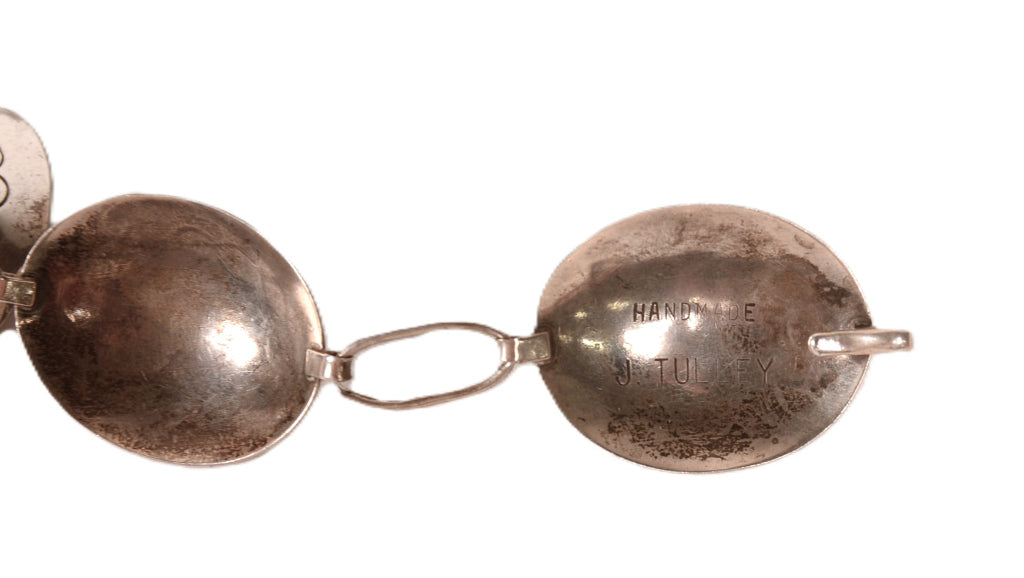 Navajo Sterling Silver Chain Concho Belt By J. Tulley