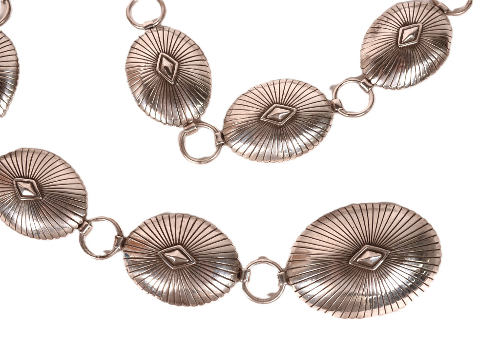 Navajo Sterling Silver Chain Concho Belt