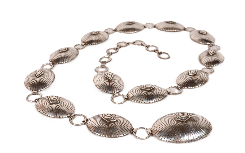 Navajo Sterling Silver Chain Concho Belt