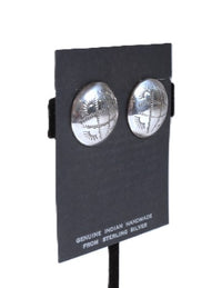 Hopi Pueblo Sterling Silver Stamped Clip Earrings