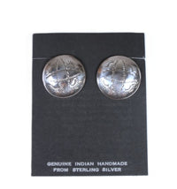 Hopi Pueblo Sterling Silver Stamped Clip Earrings