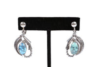 Navajo Sterling Silver and Turquoise Clip Earrings