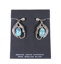 Navajo Sterling Silver and Turquoise Clip Earrings