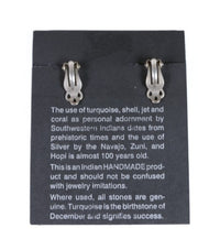 Navajo Sterling Silver with Coral Clip Earrings