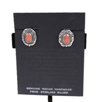 Navajo Sterling Silver with Coral Clip Earrings