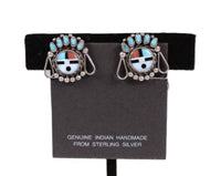 Zuni Pueblo Sunface Clip Earrings