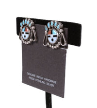 Zuni Pueblo Sunface Clip Earrings
